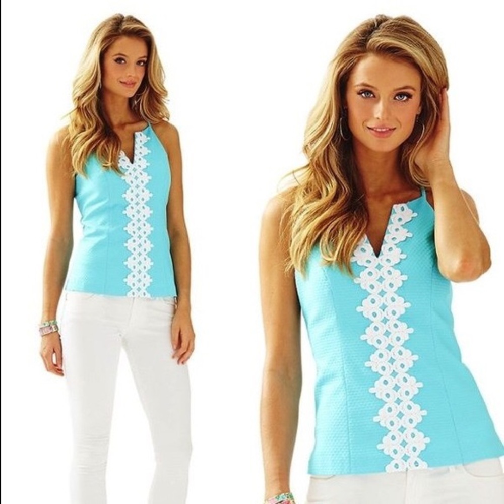 Lily Pulitzer Magnolia Halter Tank Top